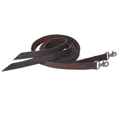 HILASON Western Genuine Leather Horse Split Reins | Riding-Reins Reining-Reins Heavy-Duty-Rein - color: Dark Brown 1, size: 1in x 7ft