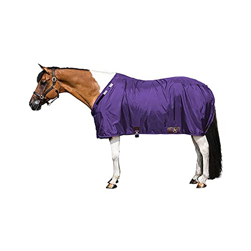 Dura-Nylon Horse Stable Sheet | Ultimate Comfort & Protection Horse Sheet | Keeps Coats Smooth & Shiny - color: Purple, size: Horse Size 72, style: V-Free | Closed Front | Legstrap