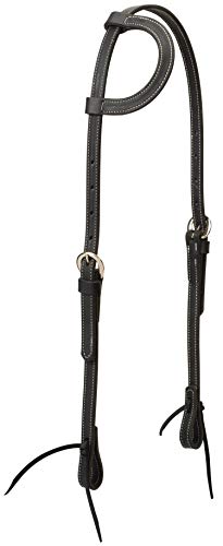 Weaver Leather Black Latigo Leather Headstall - style: Sliding Ear