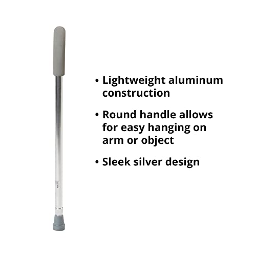 McKesson Aluminum Round Handle Cane 28.75" to 37.75" H | Round Handle Cane,Silver,Aluminum,Not Made with Natural Rubber Latex - size: (6 ct)