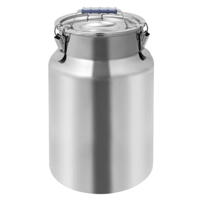 DYNAMI 3.2Gal Stainless Steel Airtight Canister,Large Metal Food Storage Container,Stainless Steel Bucket Milk Can Milk Jug With Lid&Handle, for Kitchen Rice Flour Coffee Bean (Silver) - color: Silver