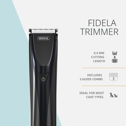 Wahl Pro Animal Fidela Cordless Hair Trimmer, Perfect for Sensitive Areas | Gentle Trimmer for Sensitive Areas, 2 Hour Runtime, 6000 RPM Cutting Power, 0.3 mm Close Cut, Includes 3 Guide Combs