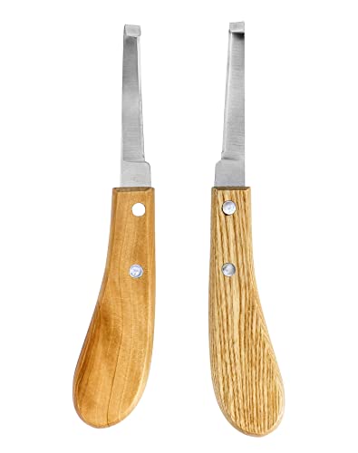 QWORK Hoof Cutter Set, Left and Right Hand Shaped, Stainless Steel