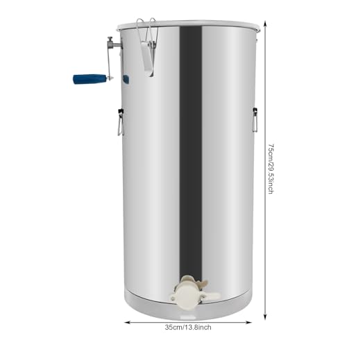 Stainless Steel Manual Honey Extractor 2 Frame, Double Bearing Honey Spinner Beekeeping Extraction Tool Honeycomb Extraction Centrifuge Equipment
