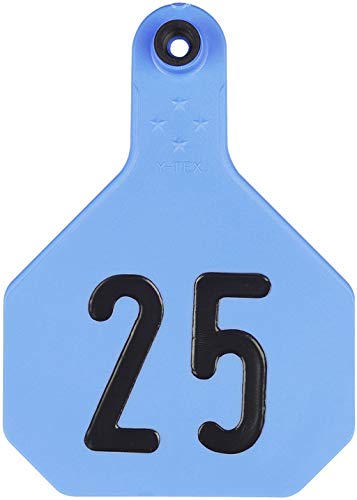 Y-Tex Ear Tags - Large Numbered Cattle ID Tags - 101-125