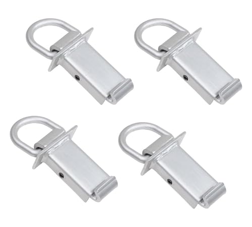 Mytee Products 4 Pack 5/8 Inch Stake Pocket D Rings w/Outward Protruding Design, 18000 lbs | Adjustable Trailer Stake Pocket Tie Down Utility for Flatbed Trucks & Trailer w/Hitch Pin - color: Silver w/ Outward Protruding, size: 4 - Pack