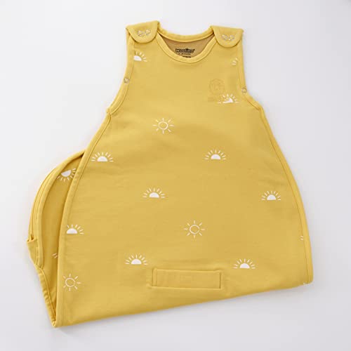 Woolino Merino Wool & Organic Cotton Baby Sleep Sack 2-24 Months – Ultimate 4-Season Baby Sleeping Bag, Universal Size Wearable Blanket, 2-Way Zipper & Adjustable Fit, Year-Round Use - Sun - color: Sun