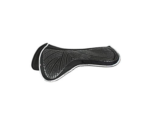 Acavallo 3D Spacer Fabric Lining Withers Free Gel and Memory Foam Close Contact Half Saddle Pad, Large, Black, Horse Equipment Accessories