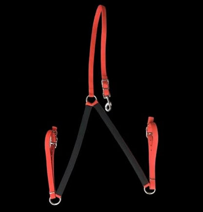 Majestic Ally Nylon Padded Equestrian Browband Headstall, Reins & BreastCollar Set for Horse- Full - color: Red