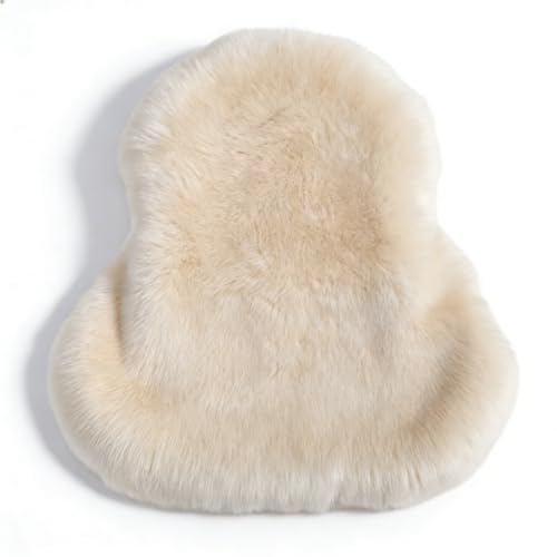 English-Style Sheepskin Saddle seat Cover, Genuine Sheepskin Saddle pad, Merino Sheepskin Saddle pad - color: Ivory White
