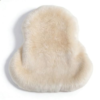 English-Style Sheepskin Saddle seat Cover, Genuine Sheepskin Saddle pad, Merino Sheepskin Saddle pad - color: Ivory White