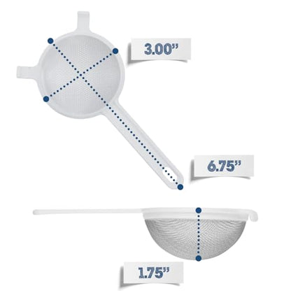 Nylon Mesh Strainer 2 Pack - Strain Your Wide Mouth Mason Jar Batches - Less Mess, Less Waste - Strain Your Water Kefir Grains - Homebrewing And Kitchen Essential - 2 Strainers - 3"