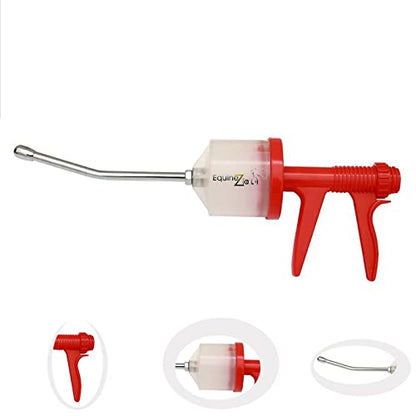 Pistol Grip Dosing Syringe 300ml – Large Capacity Stainless Steel Nozzle Veterinary Syringe for Equine, Livestock, Horse Dental Care, Oral Drenching, Durable Reusable Animal Drench Gun