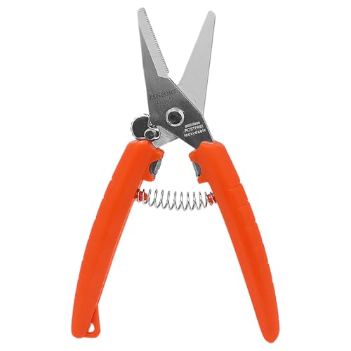 Zenport Z109 Stainless Floral Bunch Cutter Shears, Serrated Blade, 7.5-Inch , Orange