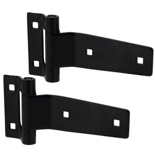 TCH Hardware 3-inch Stainless Steel Strap Tee-Hinge, 2 Pack | Heavy Duty, Garage, Barn Door, Gate, Shed, Cargo Box, Trailer and Truck Strap T Hinge (2 Pack, Black) - 505-2203816 - color: Black, size: 3 Inch