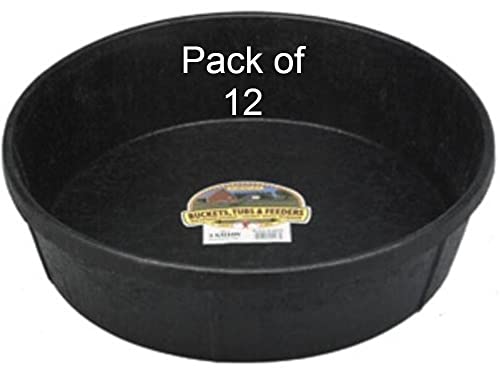 Miller Mfg HP3 Feed Pan, Black DuraFlex Rubber, 3-Gals. - Quantity 12