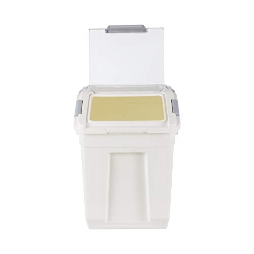 EonTone Flour Storage Container 25 Liters (30 Lb‎) Pack-6 with Lockable Lid Wheels BPA-Free Ingredient Storage Bins - size: 25 Liters (pack of 6)
