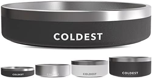 Coldest Dog Bowl - Anti Rust Metal, Non Slip, 3 Layers Insulated Stainless Steel Dog Bowls - Spill Proof & Heavy Duty - Water Bowl for Dogs, Cats & Pets, Dish Washer Safe (21 oz, Stealth Black) - color: Stealth Black, size: 21 oz
