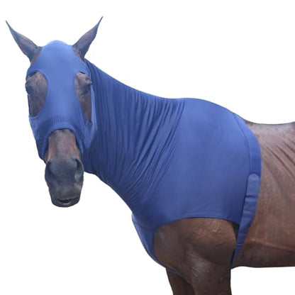 Horse Slinky Hood with Zipper, Stretchy Sleazy Hood Navy XXL - color: Navy, size: XX-Large