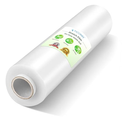 TICONN Stretch Wrap Roll, 15 in x 1000 ft Plastic Wrap for Moving Furniture | Odorless Industrial Strength Stretch Film, 300% Stretchability, Self-Adhering, Ideal for Furniture, Box Protection - style: 15''-1PK Clear (No handle)