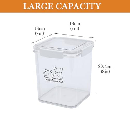 Small Animal Food Storage Box,Airtight Pet Food Storage Containers with Scoop,4.23 Qt Guinea Pig Food Container Storage Keep Fresh,Animal Food Containers for Hamster/Rabbit Dry Food Containers(Clear)