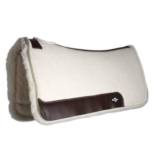 Professional's Choice 100% Steam-Pressed Saddle Pad | Wither Relief and Helps to Protect Against Pressure Points | Soft Fleece Bottom | 28" x 30" pad Size | 1 1/4" Felt | Tan