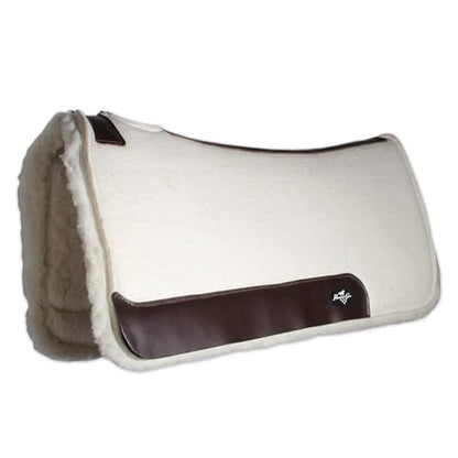 Professional's Choice 100% Steam-Pressed Saddle Pad | Wither Relief and Helps to Protect Against Pressure Points | Soft Fleece Bottom | 28" x 30" pad Size | 1 1/4" Felt | Tan