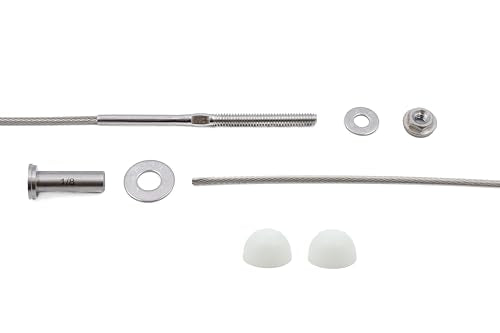 1/8" Cable Railing Kit – 10 Ft Stainless Steel 316 for Metal Posts – No Crimping Required Easy Install System – White End Caps - color: White Caps, size: 10 Feet