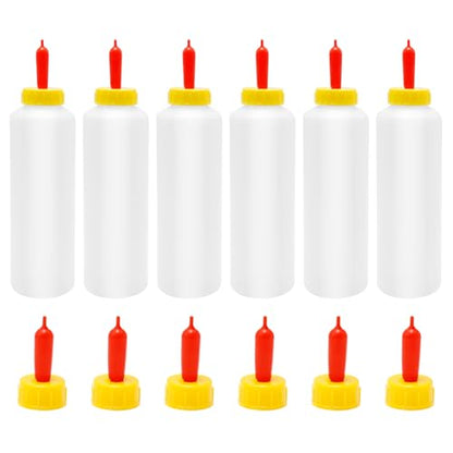6-Pack 400ml Goat & Lamb Feeding Bottles with Soft Nipples, Kid Livestock Nursing Kit for Baby Goats, Lambs, Calves, Farm Animal Milk Feeder Set