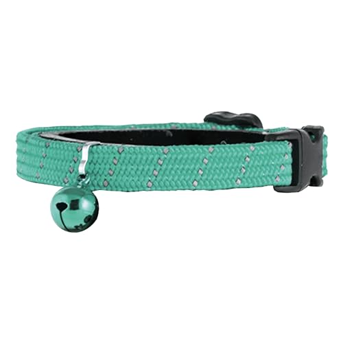 Birdsbesafe Reflective Breakaway Cat Collar with Bell, Safe Design, Green - color: Green
