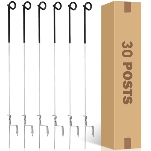 41" Systems Pig Tail Step-in Electric Fence Post for Livestock,30Pcs Black - color: Black
