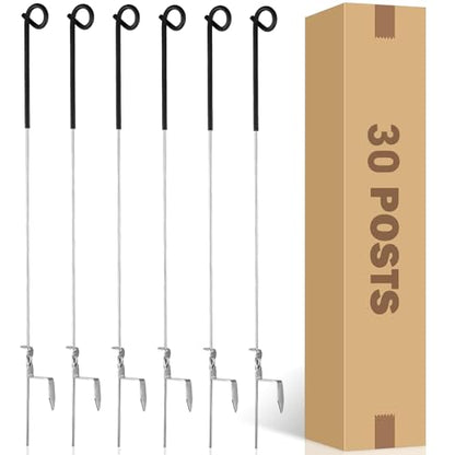 41" Systems Pig Tail Step-in Electric Fence Post for Livestock,30Pcs Black - color: Black