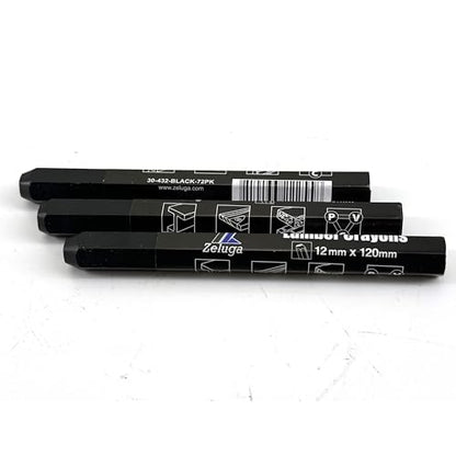 Zeluga 4.7in. x 0.47in. Hex Shape Industrial Lumber Marking Crayons for Clear and Permanent Markings, Black 72 Pack - color: Black, size: 1 Count (Pack of 72)