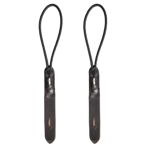 Exion Rope Pelham Bit Converters for English Horse Bridle – Premium Vegetable Tanned Leather Roundings – Single Rein Conversion for Eventing & Jumping – Stainless Steel Hardware – One Pair - color: Black