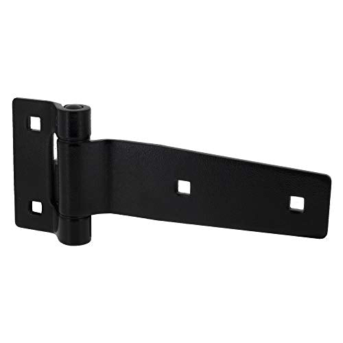 TCH Hardware 5" Stainless Steel Strap Tee T Hinge | Heavy Duty | Garage, Barn Door, Gate, Shed, Cargo Box, Trailer and Truck Strap T Hinge | (2 Pack, Black) - color: Black, size: 5 Inch