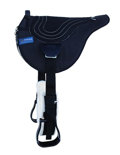 CHALLENGER Horse Western Black Fleece Padded Comfort Bareback Pad Girth Stirrups 39191BK