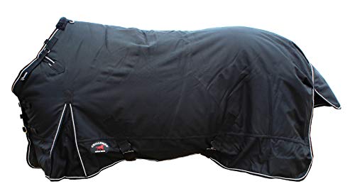 Challenger 1200D Horse Turnout Waterproof Heavy-Weight Winter Blanket Black 551G - color: Black, size: 70"