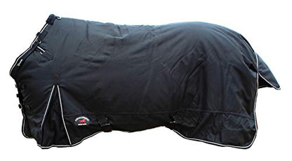 Challenger 1200D Horse Turnout Waterproof Heavy-Weight Winter Blanket Black 551G - color: Black, size: 70"