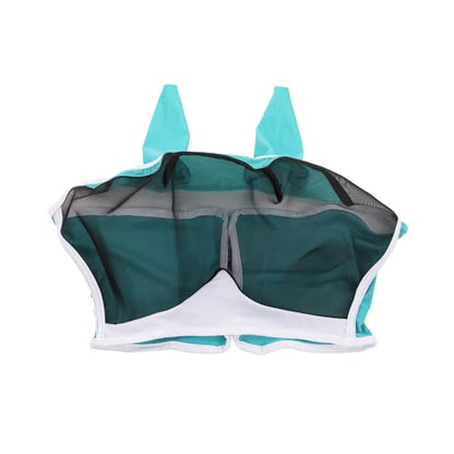 Shires Fly Guard Deluxe Fly Mask with Ears & Nose (Green, Extra Full)