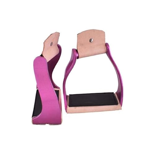 Showman Color Coated Lightweight Twisted Angled Aluminum Stirrups - color: Pink