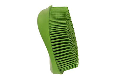 Grewal Equestrian Oval Face Grooming & Bathing Curry Brush for Horses, Dogs, Cats, & Other Pets - Very Soft Bristles (Lime Green) - color: Lime Green