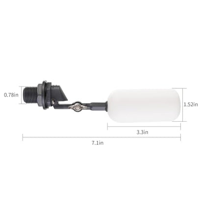 Cxztxcl Plastic Float Ball Valve,1/2 Inch NPT Automatic Water System Filler，Adjustable Arm for Ponds,Float Ball Valve,Automatic Water Level Control，Livestock Water Trough