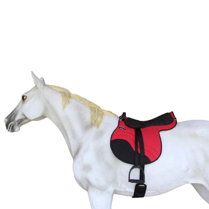CHALLENGER Horse English Western Trail Fleece Padded Adjustable Bareback Saddle Pad 39TS05 - color: Red