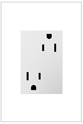 Legrand adorne 15A Tamper-Resistant Outlet With Matching Wall Plate (White Finish), ARTR153W4WP - color: White, size: 1-Pack With Wall Plate