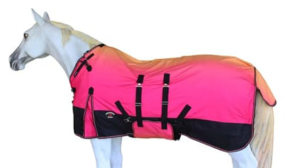 Challenger 1200D Turnout Lightweight Rain Horse Winter Blanket Sheet 3B102 - color: Sunset Ombre, size: 68 inches