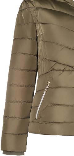 BodiLove Women's Fur Hooded Thickened Jacket with Fleece Lining - color: Olive (Light Weight), size: Small