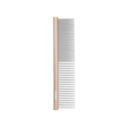 Fresh Ultra Half & Half Metal Pet Comb, Oval Aluminum Handle, Metal Grooming Comb for Dogs, 7.5" - style: Ultra Half & Half