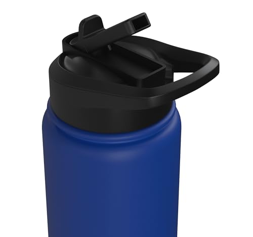 Easily Distracted by Goats Cute Coat Pygmy Goat Farmer Stainless Steel Insulated Water Bottle - color: Royal Blue