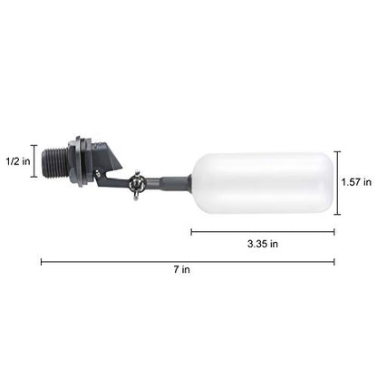 Meekoo 2 Pack Float Ball Valve 1/2 Inch Autofill Float Valve | Male Straight Thread Automatic Float Valve, Livestock Trough Pond Aquarium, Maintains Level Prevents Overflow, Adjustable Arm