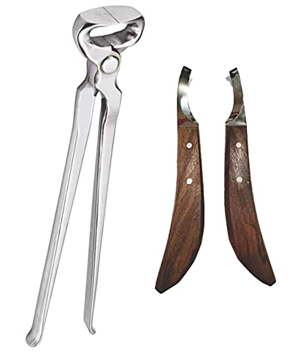 Hoof Nipper 12" and Farrier Hoof Knife Set – Professional 12 Inch Hoof Nipper with Left & Right Hoof Knives Sharp, Durable Farrier Tools for Trimming & Hoof Care